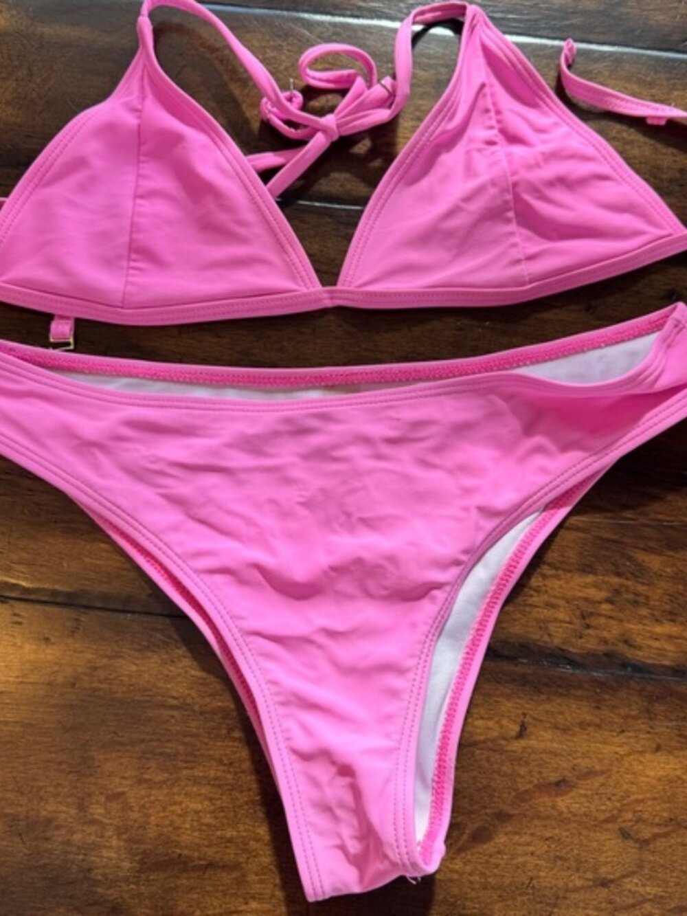Pink Triangle Bikini Set Swimwear